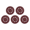 Emery self-adhesive circle 125 mm with holes, paper grade C, density 140 g/m2, K400, pack. 5 units of Intertool BT-0593