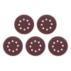 Emery self-adhesive circle 125 mm with holes, paper grade C, density 140 g/m2, K80, pack. 5 units of Intertool BT-0585