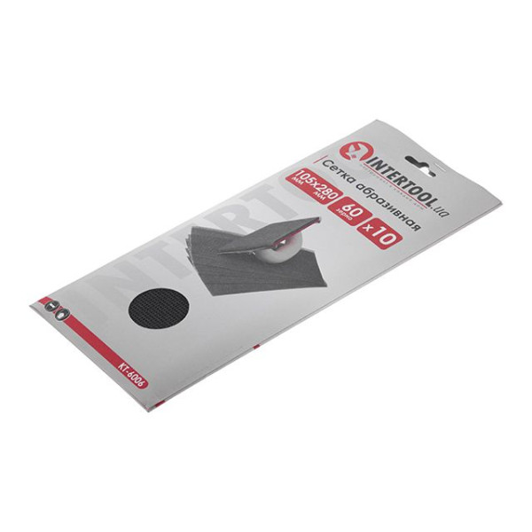 Abrasive mesh, 105 x 280 mm, K60, 10 pcs. Intertool KT-6006