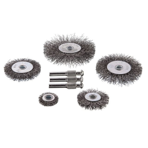 Set of wire brushes for drill 5 units, 1/4 Intertool BT-0500