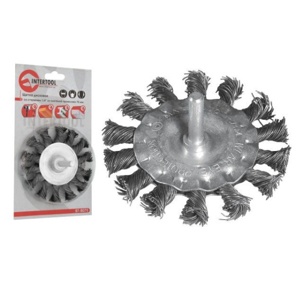 Ring brush 100 mm for drill, 1/4 (twisted wire bundles) Intertool BT-8100
