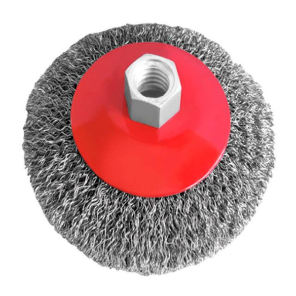 Conical brush 100 mm, for KSHM, M14 (twisted wire) Intertool BT-5100