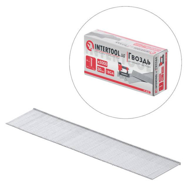 Nail for stapler, 30 mm, 1.0*1.25 mm, 5000 pcs/pack. Intertool PT-8630