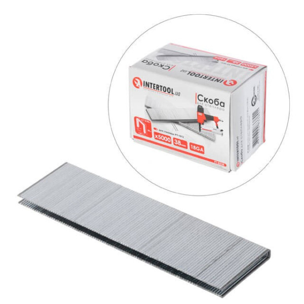 Stapler for RT-1612 stapler, 38 mm (18GA), 5.7(5.8)*1.25*1.0 mm, 5000 units/pack. Intertool PT-8338