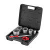 Core drill bit set for tiles, 32-83 mm, 5 pcs, tungsten coating + file, case Intertool SD-0428