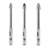 Набір свердел по склу та кераміці 5 + 6 + 8 мм HEX 1/4'' (6.35 mm) Intertool SD-0293