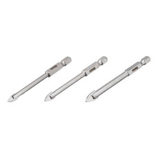 Набір свердел по склу та кераміці 5 + 6 + 8 мм HEX 1/4'' (6.35 mm) Intertool SD-0293