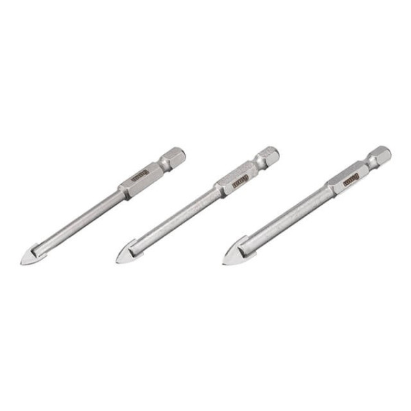 Набір свердел по склу та кераміці 5 + 6 + 8 мм HEX 1/4'' (6.35 mm) Intertool SD-0293