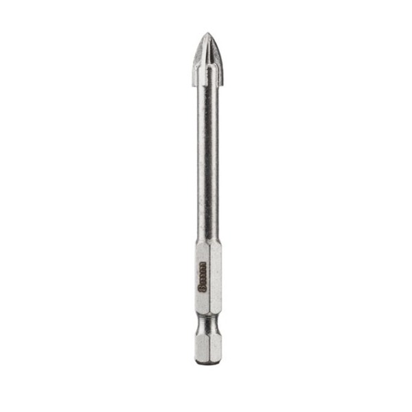 Свердло по склу та кераміці 8 мм HEX 1/4'' (6.35 mm) Intertool SD-0288