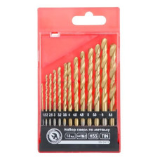 Metal drill set DIN338 HSS 13 pcs (1.5-6.5), Ti coating Intertool SD-0013