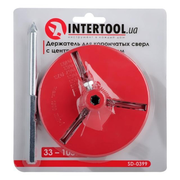 Тримач для корончастих свердел 103 мм, з центруючим свердлом Intertool SD-0399