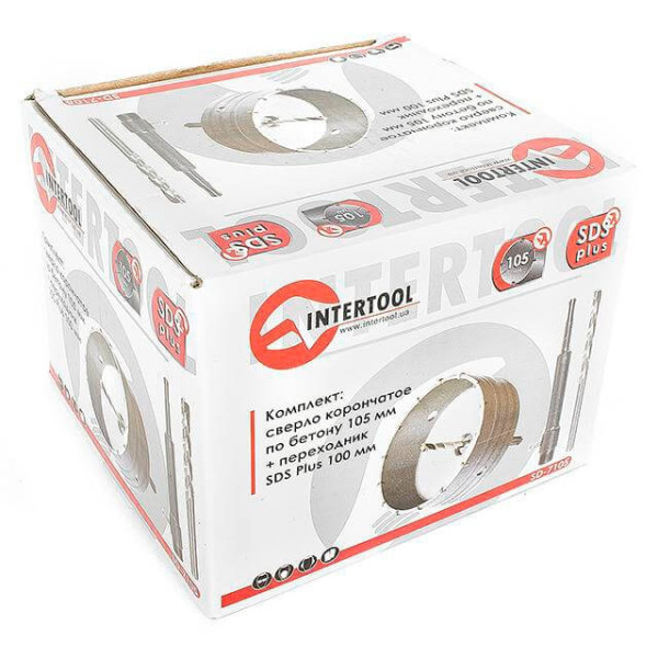 Set: 105 mm concrete core drill + 100 mm SDS Plus adapter Intertool SD-7105