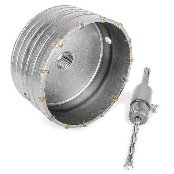 Комплект: Свердло корончасте по бетону 120 мм + Перехідник SDS-plus 100 мм Intertool SD-7120