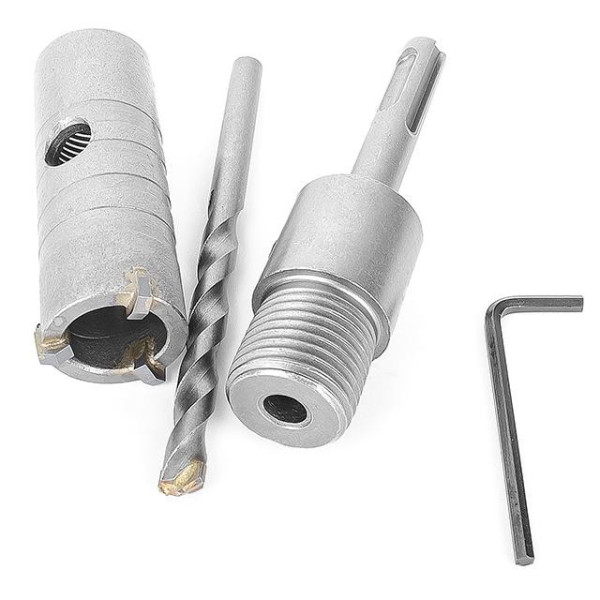 Set: 26 mm concrete core drill + 100 mm SDS Plus adapter Intertool SD-7026