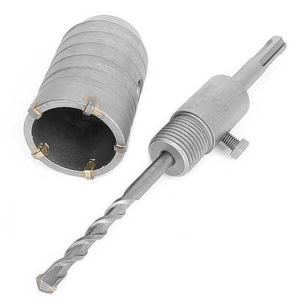 Комплект: Свердло корончасте по бетону 46 мм + Перехідник SDS Plus 100 мм Intertool SD-7046