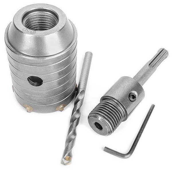 Set: Core drill for concrete 50 mm + Adapter SDS Plus 100 mm Intertool SD-7050
