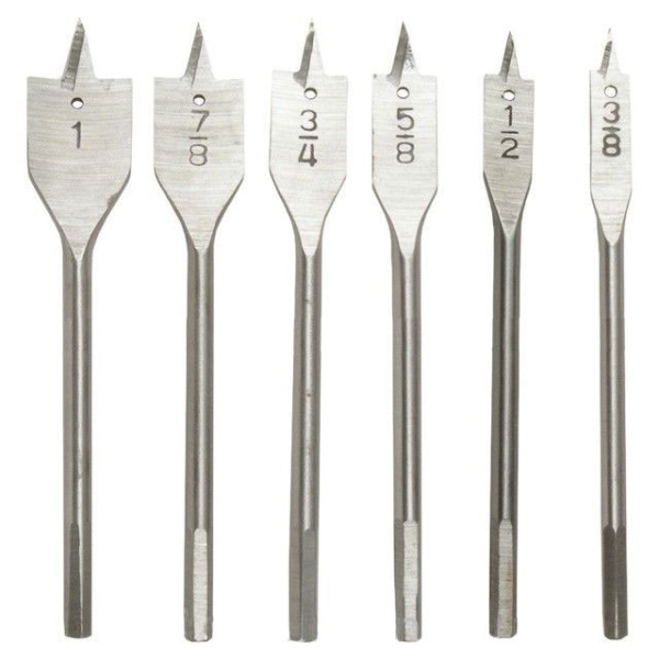 A set of feather drills for wood 6 pcs. Intertool SD-0206