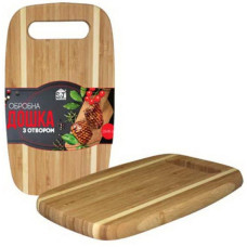 Дошка обробна бамбукова з отвором 25*20*1,7 см. SNT Україна