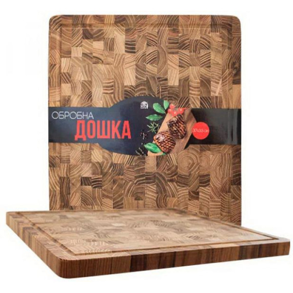 End cutting board teak 37*33*2 cm SNT Ukraine