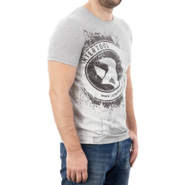 T-shirt gray melange S 100% cotton Intertool SP-2221