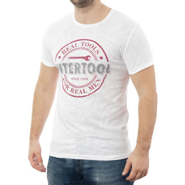 T-shirt light gray melange M 100% cotton Intertool SP-2212