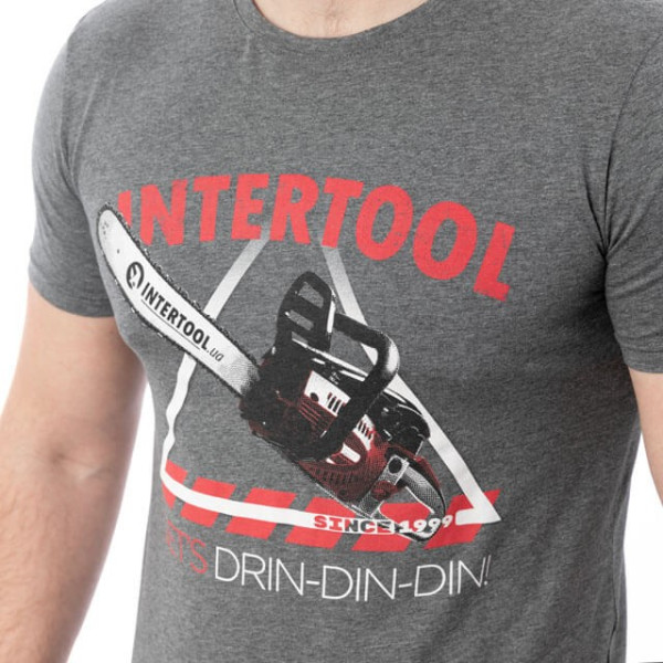 T-shirt dark gray M 95% cotton 5% spandex Intertool SP-2232