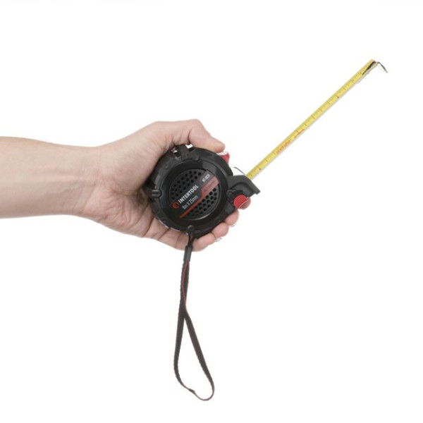 Roulette with a metal cloth covered with nylon and magnets on a hook 8 m*25 mm STORM Intertool MT-0828