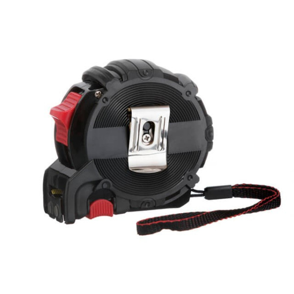 Roulette with a metal cloth covered with nylon and magnets on a hook 8 m*25 mm STORM Intertool MT-0828