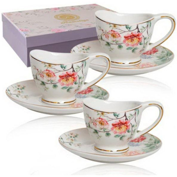 Coffee set 12 items (cup-90 ml, saucer-13 cm) Magic of Flowers SNT Ukraine