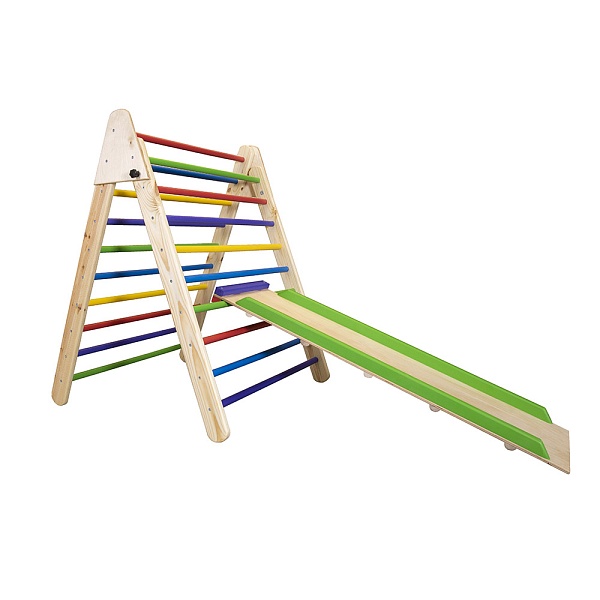 Children's wooden picker simulator - Colored with a slide, SportBaby