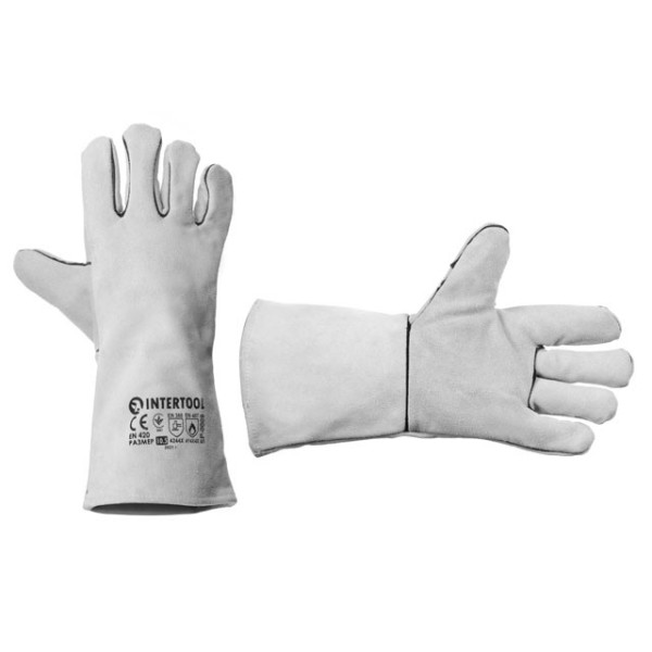 Замшевая перчатка серая Intertool SP-0009