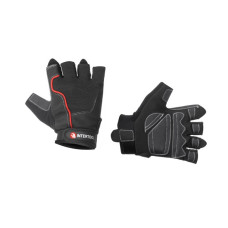 Fingerless glove, amara eco-leather, protective inserts on the palm, inserts on the back of the palm made of spandex and neoprene, fastening with a Velcro strap, 10 Intertool SP-0145