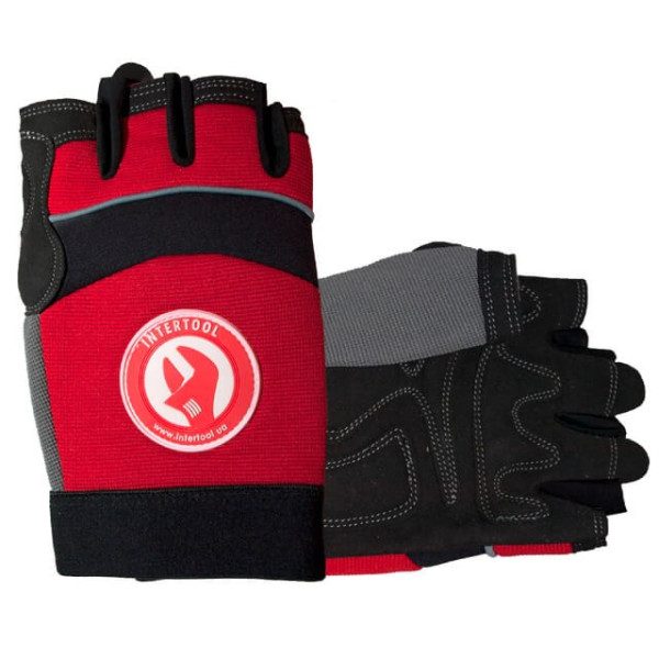 Fingerless microfiber glove with spandex and neoprene inserts, 9 Intertool SP-0142