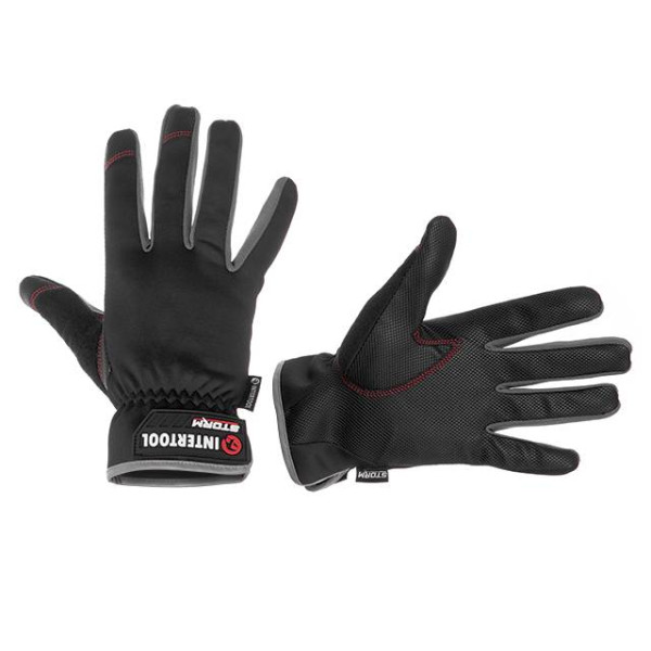 Spandex gloves, Touchscreen, anti-slip palm coating, Gripteq 3S inserts, 10 (XL)STORM Intertool SP-0182