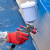 Red knitted synthetic glove, covered with gray nitrile on the palm 10 Intertool SP-0124
