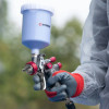 Red knitted synthetic glove, covered with gray nitrile on the palm 10 Intertool SP-0124