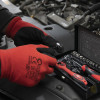 Red knitted synthetic glove, covered with gray nitrile on the palm 10 Intertool SP-0127