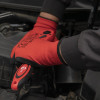 Red knitted synthetic glove, covered with gray nitrile on the palm 10 Intertool SP-0127