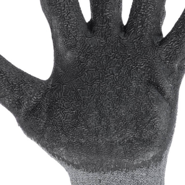 Glove knitted, cotton, gray, covered with black foamed latex, 10 Intertool SP-0115