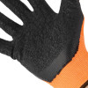 Knitted glove, synthetic, orange, coated with black ribbed latex, 8 Intertool SP-0118