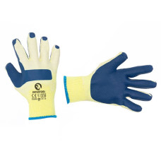 Working gloves of a glazier (mason) blue knitted with latex coating Intertool SP-0003