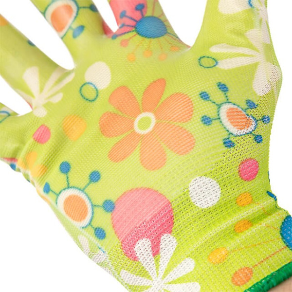Garden gloves with nitrile coating 8 green Intertool SP-0163