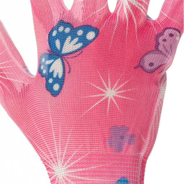 Garden gloves with polyurethane coating 8 pink Intertool SP-0162