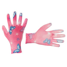 Garden gloves with polyurethane coating 8 pink Intertool SP-0162