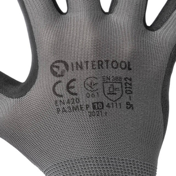 Knitted gloves with nitrile coating 10 (120 pairs/box) Intertool SP-0122