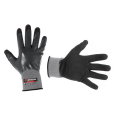 Gloves Synthetic Knitted Full Double Layer Nitrile Basic Smooth Porous Palm Breathable 10 STORM Intertool SP-0190