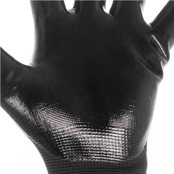 Gloves knitted, synthetic with a smooth nitrile coating 9 STORM Intertool SP-0187