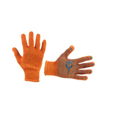 Second-hand knitted glove with PVC dot coating on the palm (orange) Intertool SP-0131
