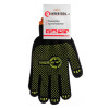 Knitted glove 60% cotton / 40% polyester, with PVC dot, knitting class 7, color black, with plating, yellow dot, 90 g Intertool SP-0125