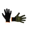 Knitted glove 60% cotton / 40% polyester, with PVC dot, knitting class 7, color black, with plating, yellow dot, 90 g Intertool SP-0125